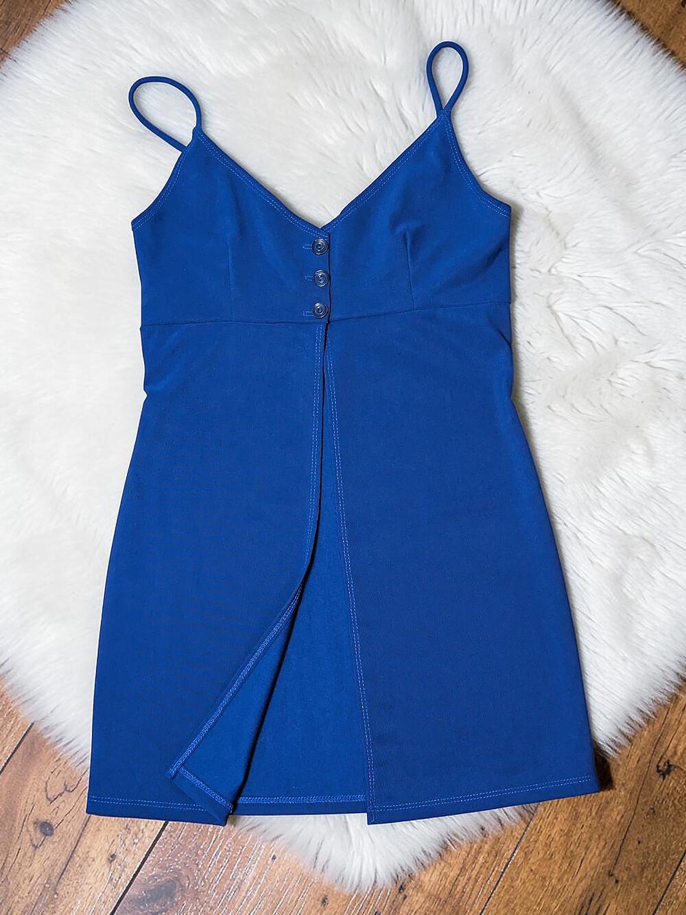 Y2K  90's JOULE  Open Front Blue Tank Top Medium M Vintage